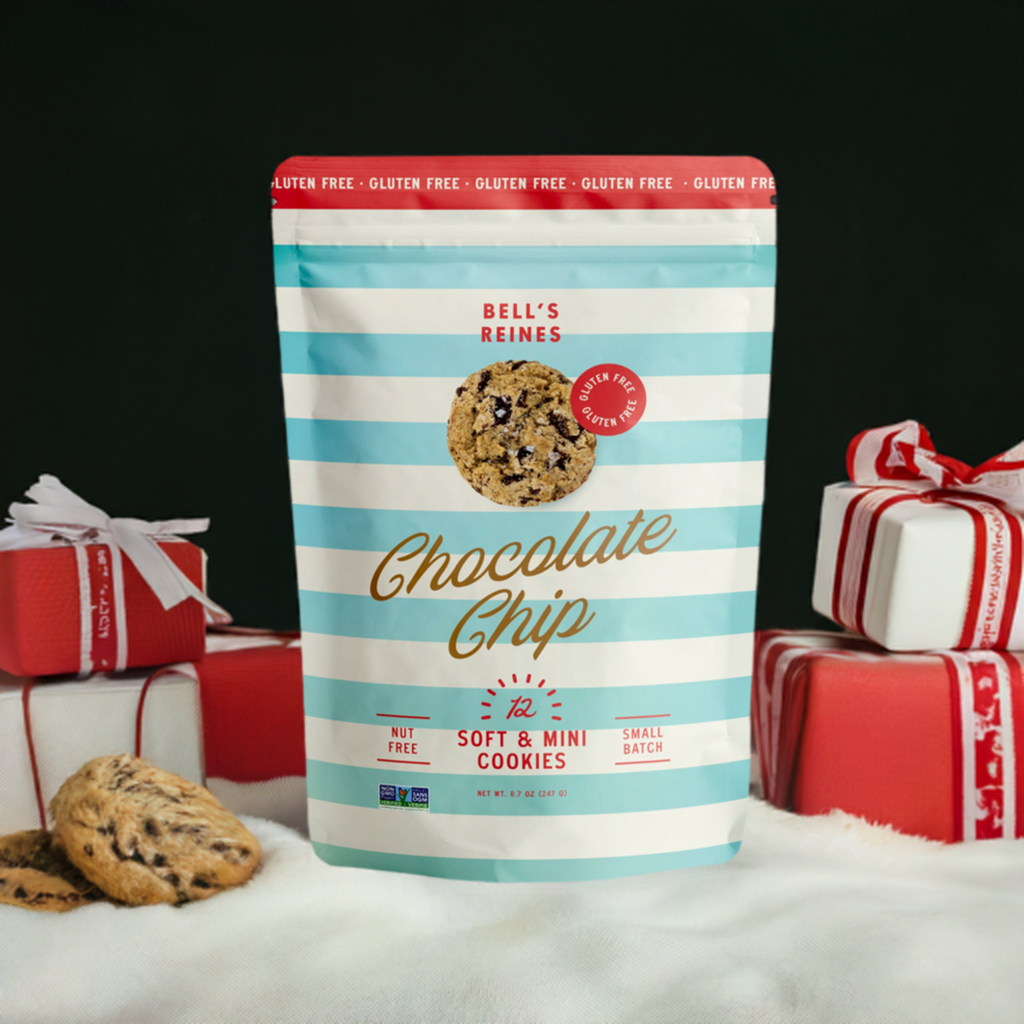 Soft Gourmet Miniature Cookies – Gluten-Free Signature Chocolate Chip with Flaky Sea Salt (12-Count Market Bag) - Bell’s Reines