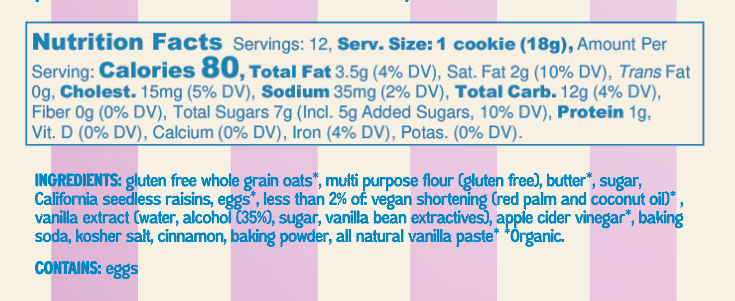 GLUTEN FREE OATMEAL RAISIN - Bell’s Reines