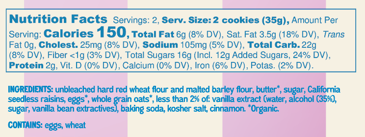 OATMEAL RAISIN SNACK PACKS - Bell’s Reines